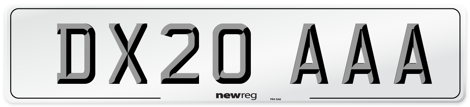 DX20 AAA Number Plate from New Reg